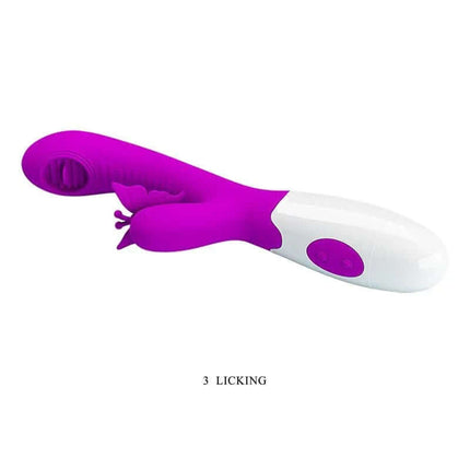 Moth Vibe with Licking and Tickling in vibrant purple, showcasing its unique design and multifunctional capabilities for enhanced pleasure.