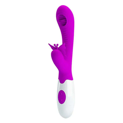 Moth Vibe with Licking and Tickling, purple vibrator with butterfly stimulator for precise internal massage and clitoral stimulation