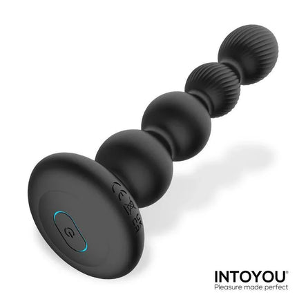 Mouve Butt Plug with Waving and Vibratiion with Remote Control 2 Motors featuring black design and powerful motors from Intouyou