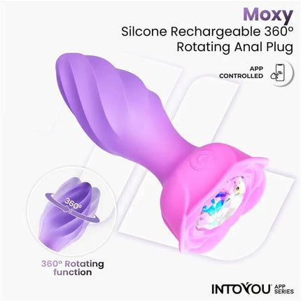 Moxy Butt Plug with Rotation 360º with App showcasing its multidimensional stimulation features and app control for immersive sensations.