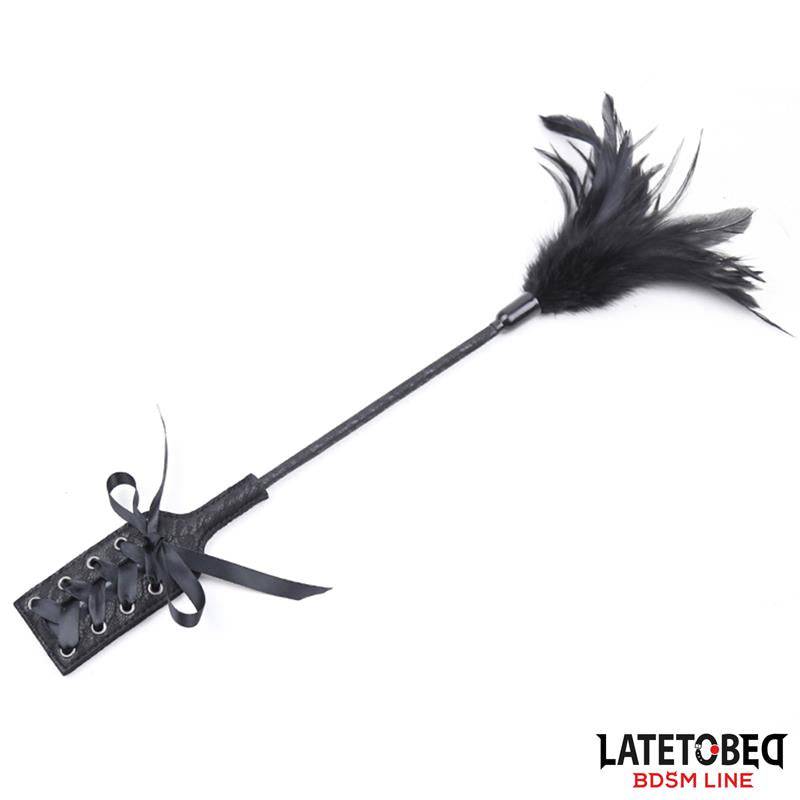 Multi Feathers Tickler and Lace Ribbon Paddle Comb - secretsextoys.store