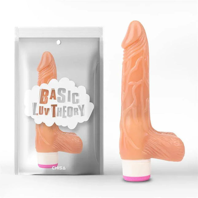 Multi-Speed Vibe Realistic 20 cm Flesh jelly dildo with veiny texture and sculpted testicles for lifelike stimulation