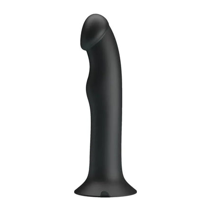 Black silicone Murray Dildo Vibration and Pulsation with ergonomic design for enhanced pleasure.