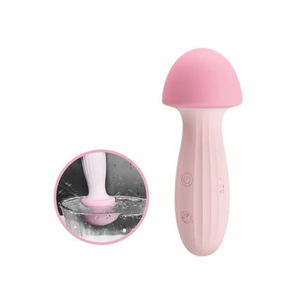 Mushroom Vibe/Massager Silicone USB in pink, featuring body-safe silicone and waterproof design, perfect for discreet pleasure.