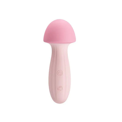 Mushroom Vibe/Massager Silicone USB rechargeable vibrator in pink, featuring soft silicone material and 12 vibration functions.
