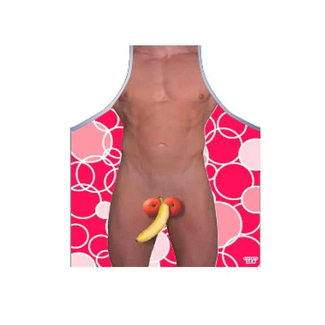 Naked Fruit Apron with playful fruit design, perfect for kitchen fun and protection, makes a humorous and practical gift idea.