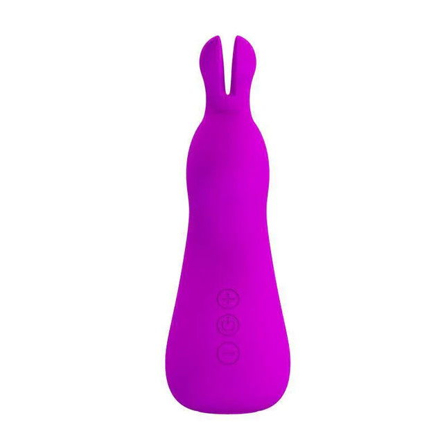 Nakki Massager Silicone USB in vibrant purple, bunny-shaped design, with comfortable silicone texture and 7 vibration functions for pleasure.
