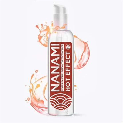 Bottle of NANAMI Water Based Lubricant Hot Effect 150 ml with warming sensation