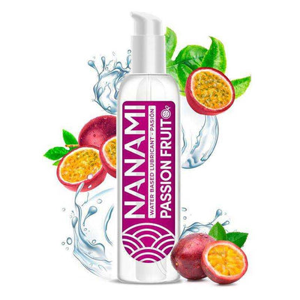 Nanami Water Based Lurbicant Passion Fruit 150 ml bottle with passion fruit illustration