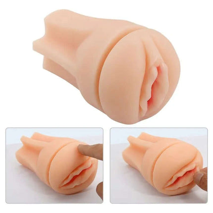 Naomi Masturbator With vibration featuring realistic texture and ribbed inner sleeve for enhanced stimulation.