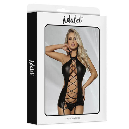Adalet Natt Babydoll with Garter and Thong lingerie set in packaging