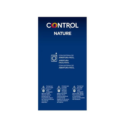Packaging of Control Nature condoms with ergonomic design for comfort