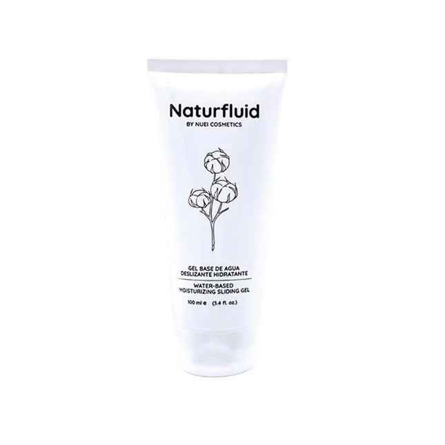 Naturfluid High Density Water Based Sliding Gel 100 ml bottle by NUEI, showcasing premium natural lubrication.
