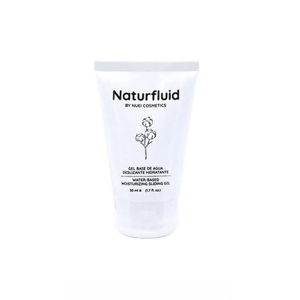 Naturfluid High Density Water Based Sliding Gel 50 ml by NUEI in white tube with black text, showcasing unique moisture-activated formula.