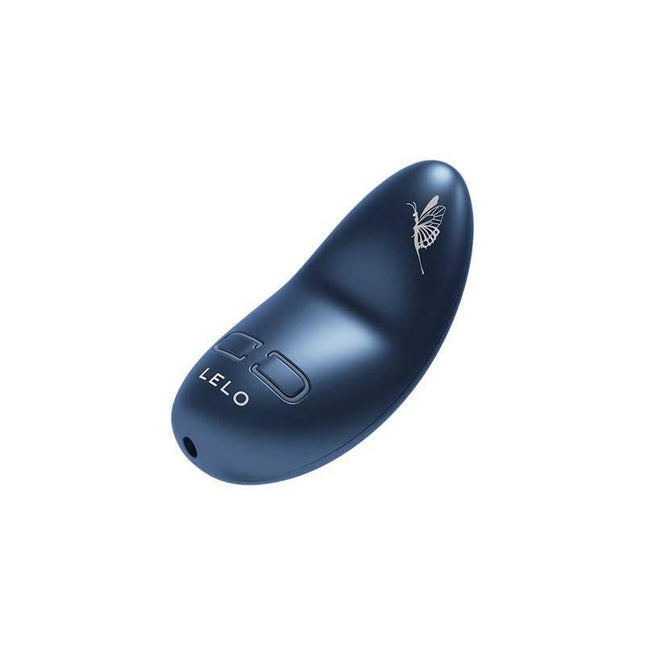 Nea 3 Massager Alien Blue with floral design, compact travel-ready personal massager for couples, features ten pleasure modes.
