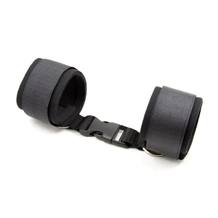Neoprene Ankle Cuffs with Velcro Black for comfort and secure restraint, BDSM line essentials by Latetobed.