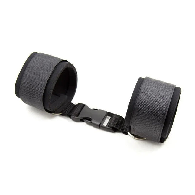 Neoprene Ankle Cuffs with Velcro Black for comfort and secure restraint, BDSM line essentials by Latetobed.