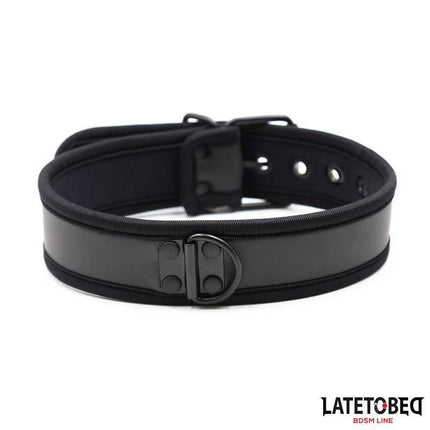 Neoprene Collar Adjustable in black with secure fit and soft neoprene material, adjustable from 32–44 cm. Ideal for everyday wear.
