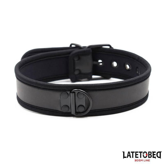 Neoprene Collar Adjustable in black with secure fit and soft neoprene material, adjustable from 32–44 cm. Ideal for everyday wear.