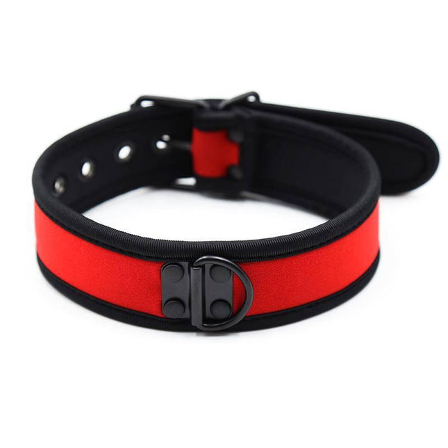 Neoprene Puppy Collar Adjustable Red in bold design for enhanced comfort and durability, perfect for secure play and stylish restraint.