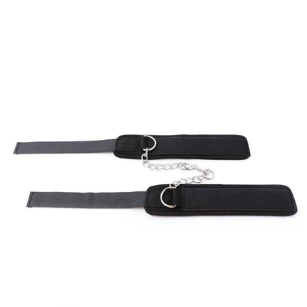 Neoprene Velcro handcuffs with soft padding and removable chain for comfortable and secure restraint