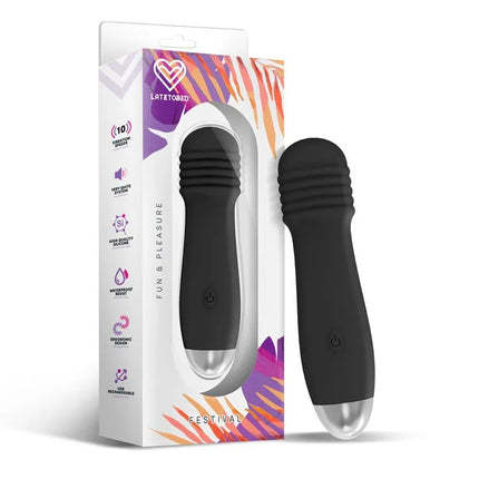Nesta Stimulator 10 Speeds Black with packaging, featuring 10 vibration settings and sleek black design.