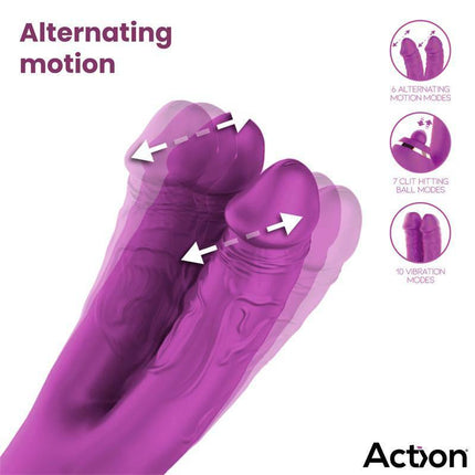Nico Vibe with Clit Hitting Ball and Alternating Dildos showcasing alternating motion and various stimulation modes from Triple Action line