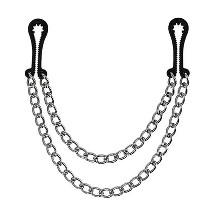 Nipple Clamps Metal with sleek black finish and durable chains for enhanced sensation.