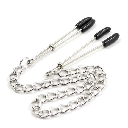 Nipple Clamps with Chain Metal featuring adjustable pressure options and durable design for BDSM enthusiasts.