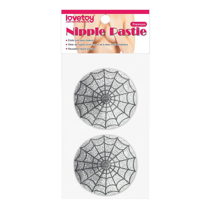 Nipple Covers Reusable Spider Pattern Silver - secretsextoys.store