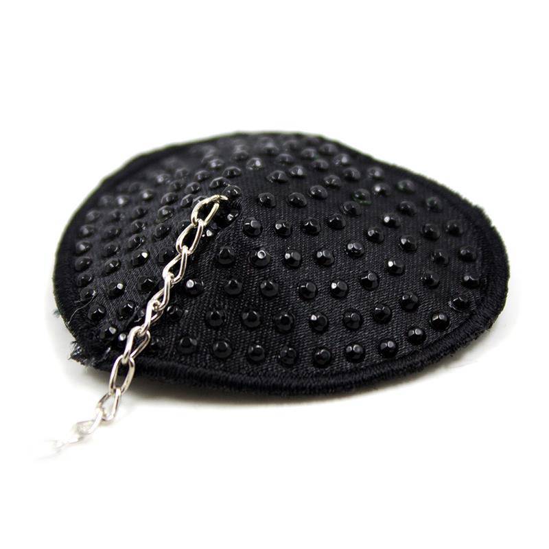 Nipple Covers with Metal Chain Black - secretsextoys.store