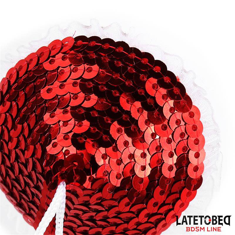 Nipple Pasties with Red Sequin Pom - Pom - secretsextoys.store