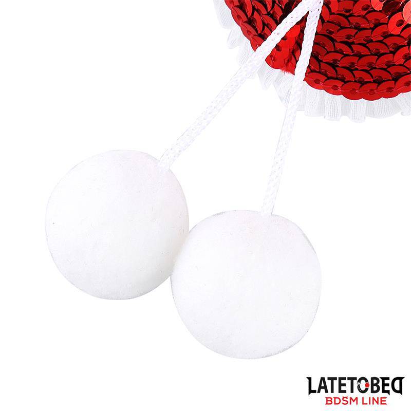 Nipple Pasties with Red Sequin Pom - Pom - secretsextoys.store