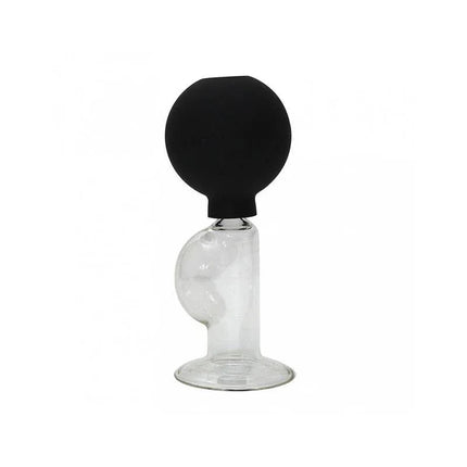 Nipple Pump Black Glass 1 Unit for targeted nipple stimulation in black and clear glass design