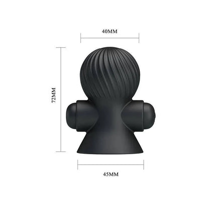 Nipple Sucker with Vibration Black dimensions and design with silicone construction for enhanced intimate sensations.