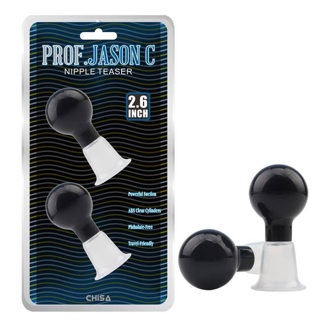Nipple Teaser with powerful suction, travel-friendly design, and PVC/ABS material in black color, ideal for solo or couple play.