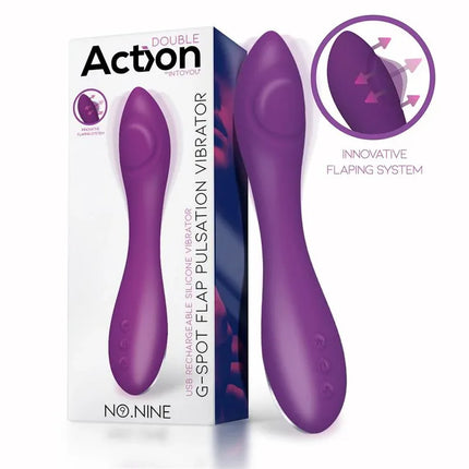 No. Nine G-Spot Vibrator Flap Function Magnetic USB Silicone with innovative flapping system and ergonomic design in purple.