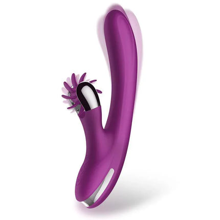 No. One Vibrator with Rotating Wheel featuring dual-action design in purple, for precise clitoral stimulation and amplified ecstasy.