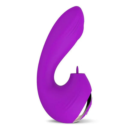 No. TwentyOne Vibe with Ball Pulsation and Lickint Tongue in purple, showcasing its elegant design and innovative features for adult use.