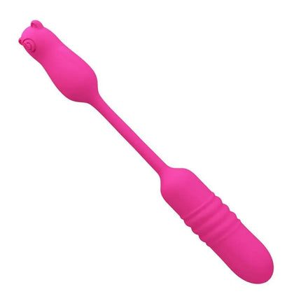 Nobikuma Thrusting and Vibrating Bullet in pink, USB-rechargeable for intense sensations and discreet intimate moments.