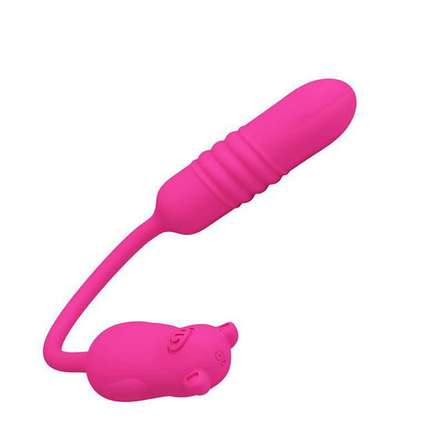 Nobikuma Thrusting and Vibrating Bullet in pink with USB-rechargeable design, offering powerful vibrations and thrusts in a compact form.