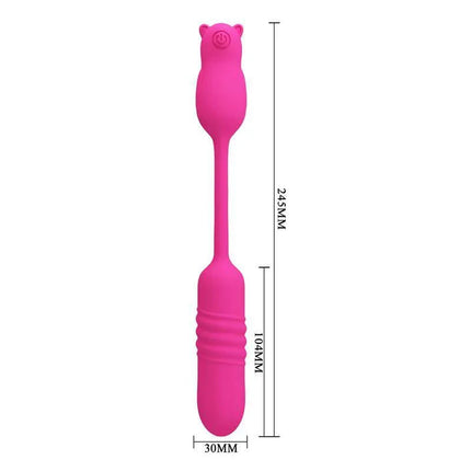 Pink Nobikuma Thrusting and Vibrating Bullet with dimensions 245mm by 30mm.