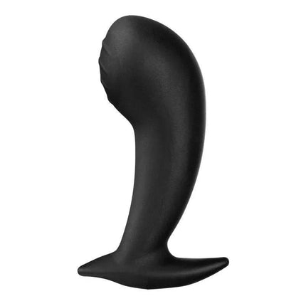 Nona G-Spot Stimulator Silicone Noir electro-probe with tapered shaft and textured ridges for internal and anal stimulation.