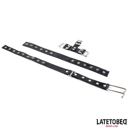 Nose Hook with Collar in black with adjustable strap, featuring secure metal hooks for BDSM restraint, from Latetobeg product line.