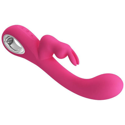 Novak Rabbit Vibrator G-Spot in pink with dual-stimulation design for G-spot and clitoral pleasure.