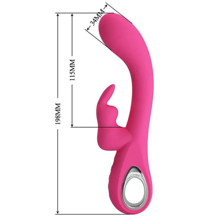 Pink Novak Rabbit Vibrator G-Spot with flexible silicone design and dual-stimulation for precise G-spot and clitoral pleasure