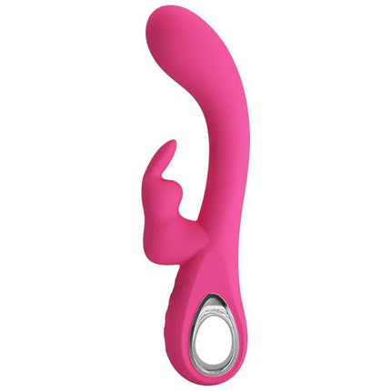 Novak Rabbit Vibrator G-Spot in pink with dual-stimulation design and soft silicone body for G-spot and clitoral pleasure.
