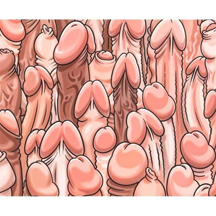 Novelty Rectangular Penis PC Mat 22 x 18 cm with colorful erotic-themed design by DIVERTY SEX.