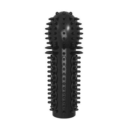 Nubby Sleeve-BLACK textured TPE pleasure sleeve with black nub design for enhanced stimulation.