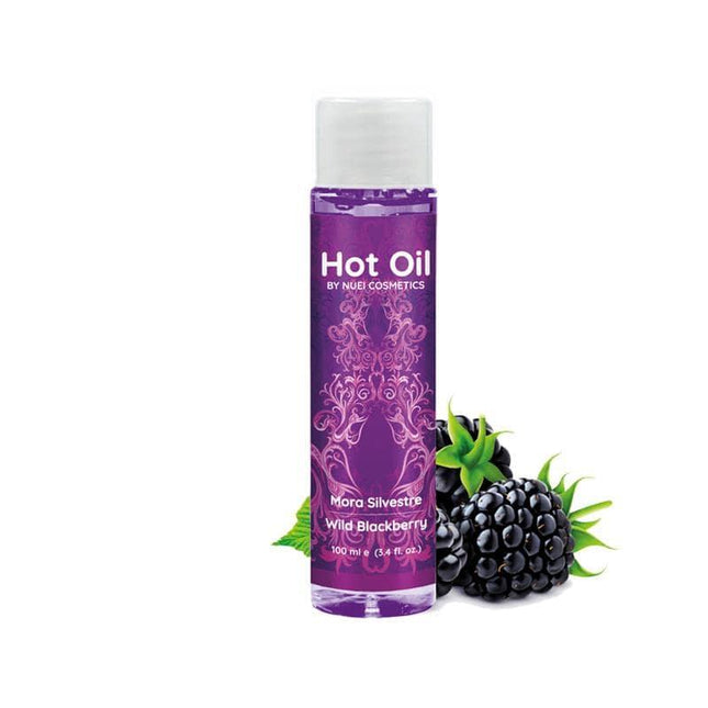 Nuei Hot Oil Warm Effect Blackberry 100 ml bottle with blackberry aroma and ginseng extracts.